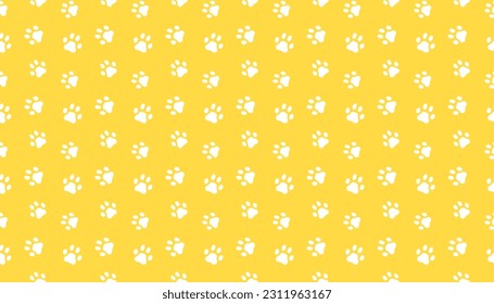 Seamless pattern background with paw prints.