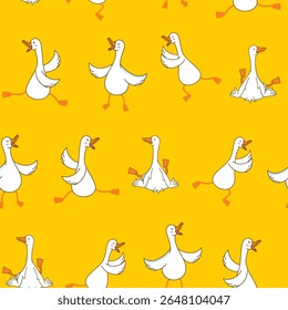 padrão sem costura, imagem de fundo, sem emenda, fundo sem emenda, coleção de emojis, coleção de gansos, conjunto de adesivos, adesivos legais, engraçado, abraço, capa de livro, desenvolvimento, criança, interessante