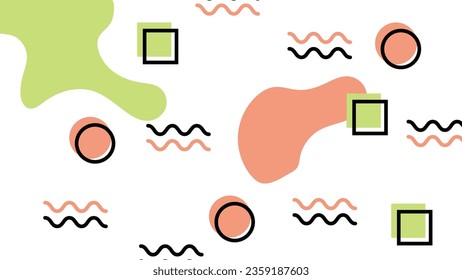 Seamless Pattern background, Pink Colors. Hand-Drawn Vector Illustration. Seventies Style, Groovy Background, Wallpaper. Flat Design, Hippie Aesthetic.