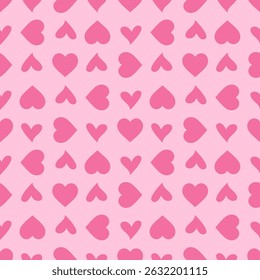 Seamless pattern background of pink hearts. Heart pattern seamless background. Abstract love background vector illustration. Ideal for textiles, packaging, home decor, or any other creative projects.