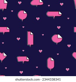 Seamless pattern background with pixelated comic speech bubble chats Vector illustration