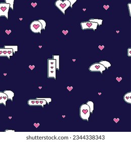 Seamless pattern background with pixelated comic speech bubble chats Vector illustration