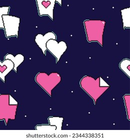 Seamless pattern background with pixelated comic speech bubble chats Vector illustration