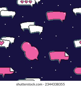 Seamless pattern background with pixelated comic speech bubble chats Vector illustration