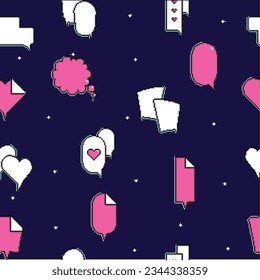 Seamless pattern background with pixelated comic speech bubble chats Vector illustration