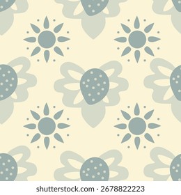 Fondo de patrón sin fisuras con tema de plantas y flores