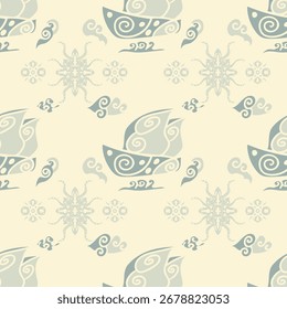 Fundo de padrão contínuo com tema de planta e flor