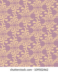 seamless pattern background from plant motif  in retro style