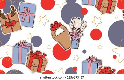 Fondo de patrón sin inconvenientes con iconos actuales Ilustración vectorial