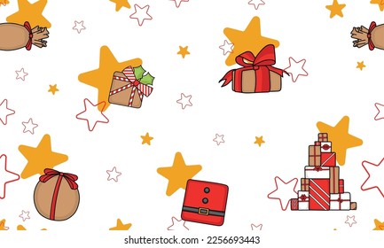 Seamless pattern background with present icons Vector illustration