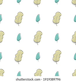 Seamless pattern, background, print texture with leaves, forest herbs, plants. Delicate, elegant textile fabric, wrapping paper mockup. Vector 
