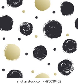 Seamless pattern. Background with randomly disposed spots. Minimalist graphic design. Vector illustration.