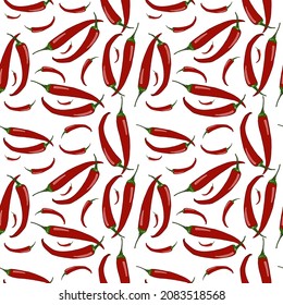 Seamless pattern. Background with red chili peppers.