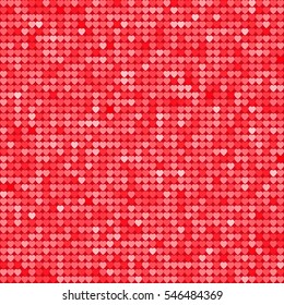 Seamless pattern background with red glitter hearts. Vector illustration. Love concept. Cute wallpaper. Good idea for your Wedding, Valentine's Day or Birthday design.