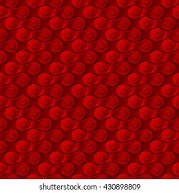Seamless pattern, background,  red metal bicycle chain, vector illustration