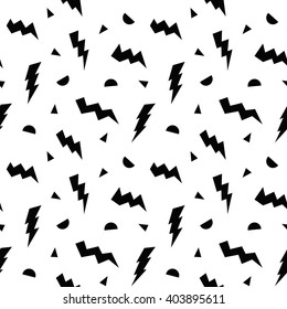 Seamless Pattern background in retro 80s geometric style for fabric print, paper print and website backdrop, vector illustration.