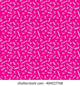 Seamless Pattern background in retro 80s geometric style for fabric print, paper print and website backdrop, vector illustration.