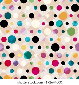 seamless pattern background, retro/vintage style, with circles