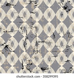 seamless pattern background, retro/vintage style, oval, with strokes and splashes