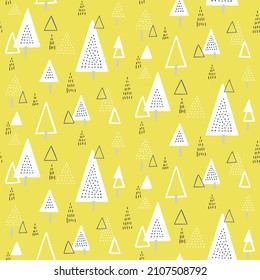 seamless pattern background of Scandinavian style trees