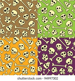 Seamless pattern background with sculls and bones