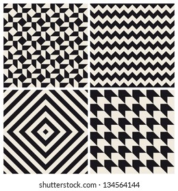 seamless pattern background set retro vintage design