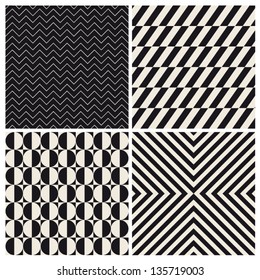 seamless pattern background set retro vintage design vector