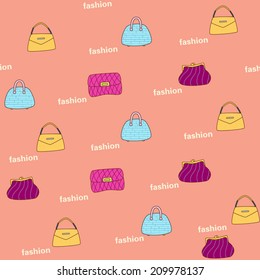 seamless pattern background with shopping bags in vector