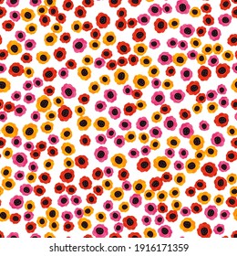 Seamless Pattern Background with Simple Flower Design Elements. Vector Illustration 