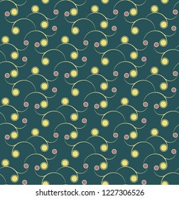Seamless pattern, background. Simple shapes on green background. Graphic design element.