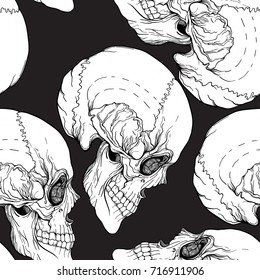 Seamless pattern, background with skull.