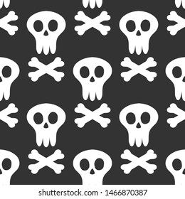 Seamless pattern background skull and bones
