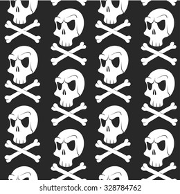 Seamless pattern background skull and bones