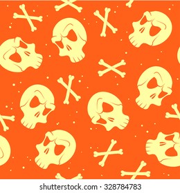 Seamless pattern background skull and bones 