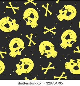 Seamless pattern background  skull and bones 