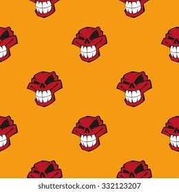 Seamless pattern background with skulls. Wallpaper template