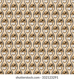Seamless pattern background with skulls. Wallpaper template