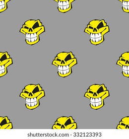 Seamless pattern background with skulls. Wallpaper template