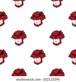 Seamless pattern background with skulls. Wallpaper template