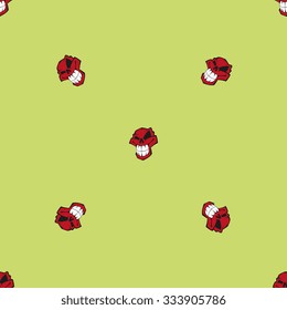 Seamless pattern background with skulls. Wallpaper pattern