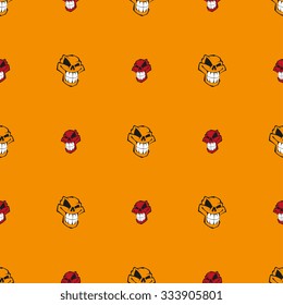 Seamless pattern background with skulls. Wallpaper pattern