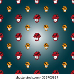 Seamless pattern background with skulls. Wallpaper pattern