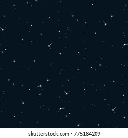 Seamless pattern background sky with stars. Vector illustration.