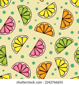 Seamless pattern background of slices citrus
