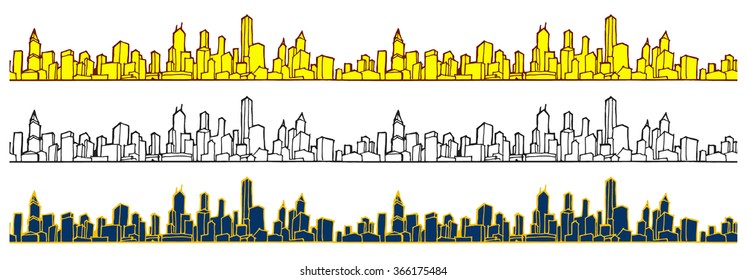 seamless pattern background - small town