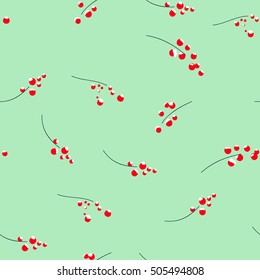 Seamless pattern background with snow covered rowanberrys