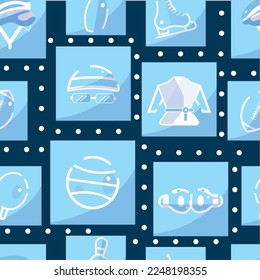 Seamless pattern background with sport icons Vector