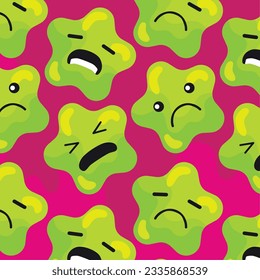 Seamless pattern background with star shape emojis Vector