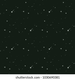 Seamless pattern background starfield in the sky. Vector illustration.