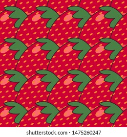 Seamless pattern background with strawberries, colorful illustration, eps10.